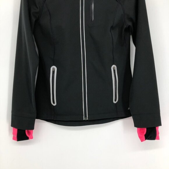 NEW BALANCE Black Performance Sport Windbreaker Zippered Jacket w/ Pockets  SP - Picture 6 of 16